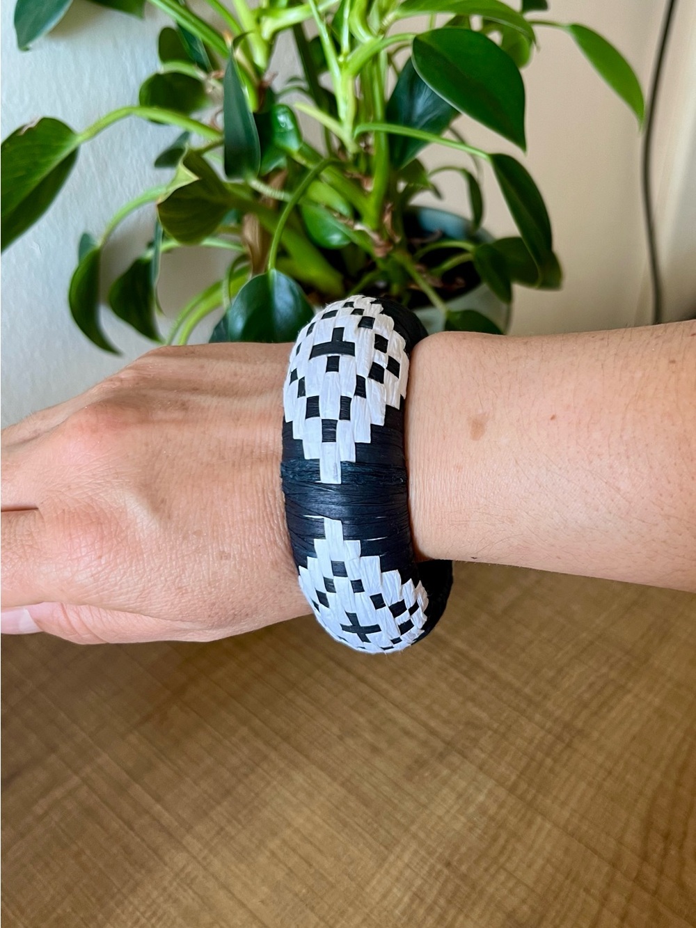 Plunder Black and White Woven Bracelet